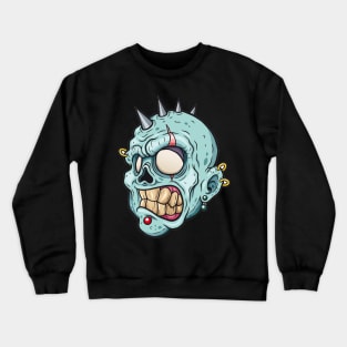 Zombie Punk - Scary Halloween Cartoon Art Crewneck Sweatshirt